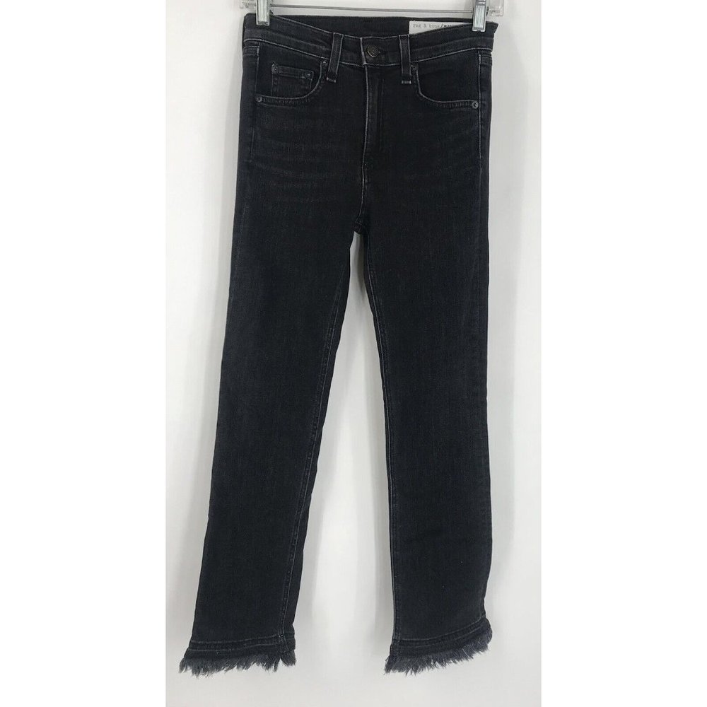 Rag & Bone Jeans Womens 25 Black Raw Hem